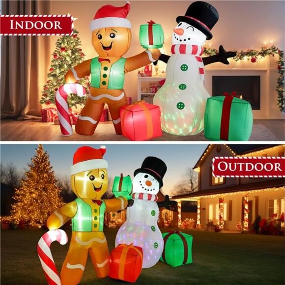 6 FT Christmas Decorations Outdoor Inflatables Gingerbread Man - Picture 5 of 7
